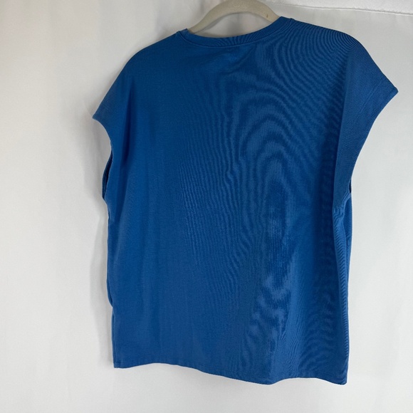 Anthropologie Blue Cap Sleeve Relaxed Fit Top | Women’s Size Small - Picture 1 of 5